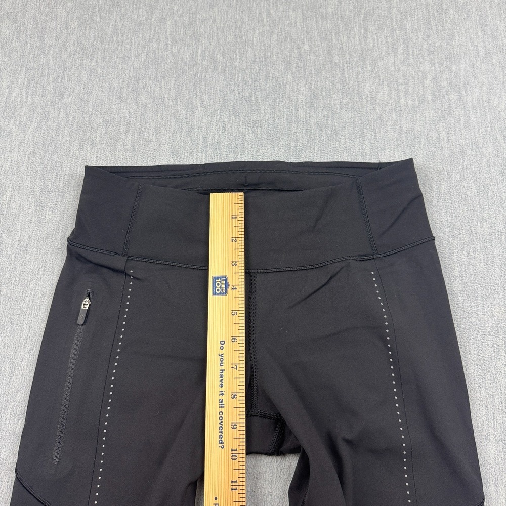 Lululemon Leggings Womens 8 Black Extra Mile Crop Reflective 24" Yoga Athletic - Picture 7 of 14